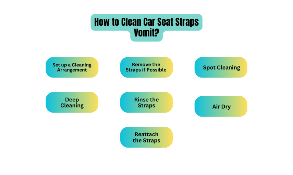 How to clean car seat straps vomit?